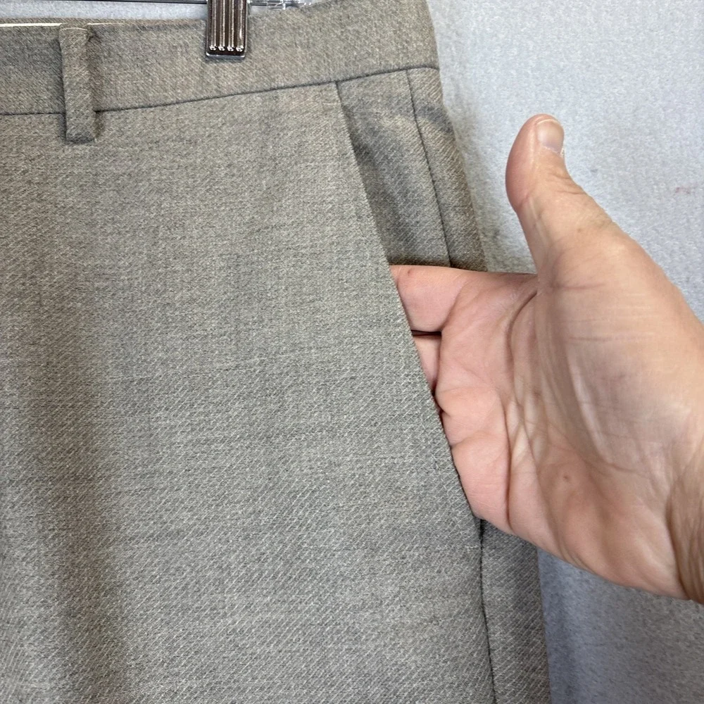 Santorelli Romeo Tan Flat Front 100%‎ Virgin Wool Dress Pants Men's 38